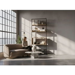 REGAŁ NA KSIĄŻKI METALOWE DREWNO LITE DĄB JESION OLCHA RNK-126